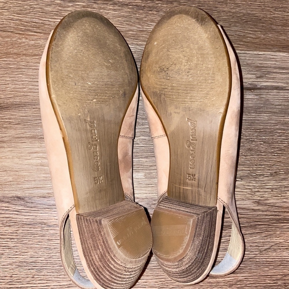 Paul Green 'Mattie' Slingback Suede Sandal Shoes Beige 5.5 - Picture 5 of 6